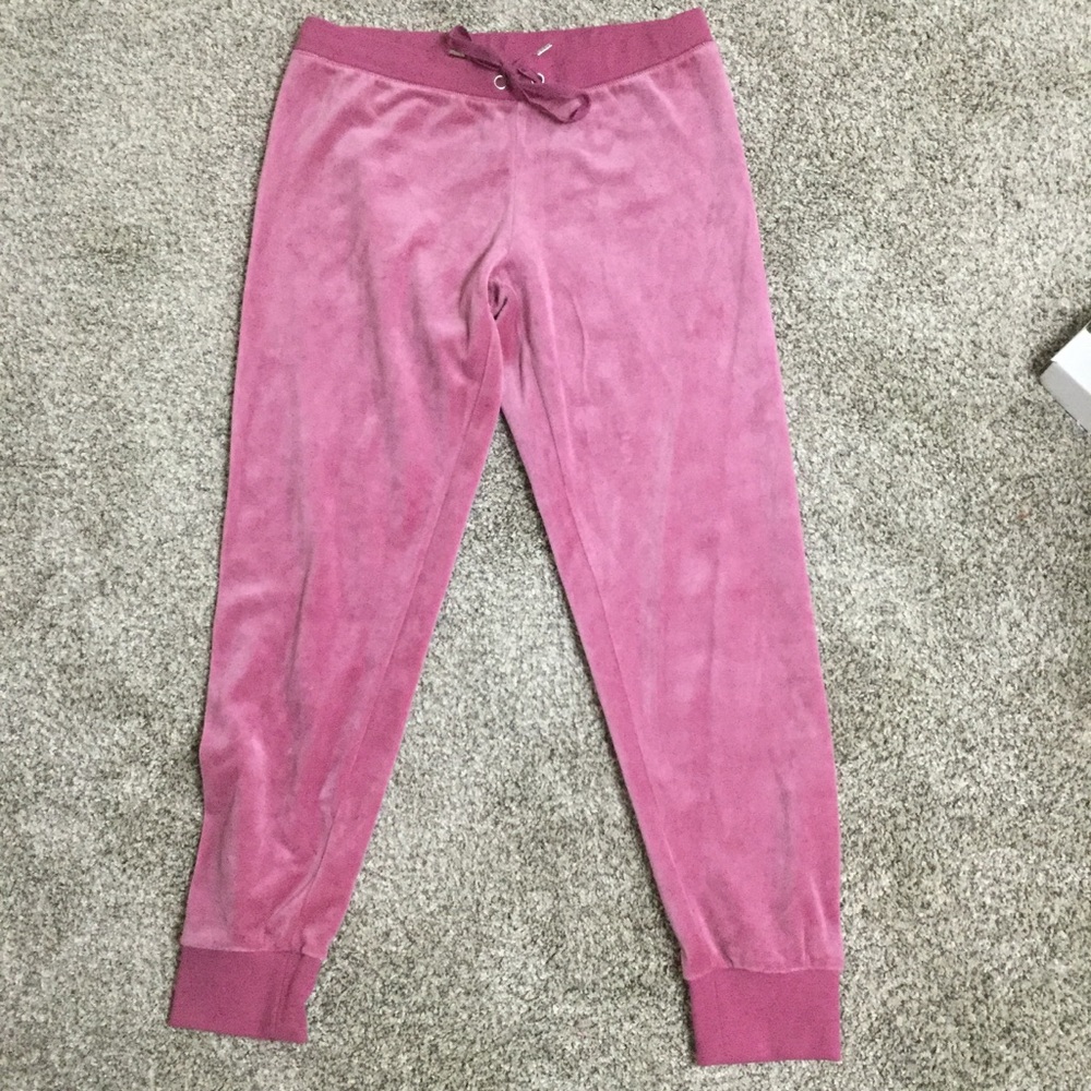 Bebe Velour Pink Track Pants - Size Medium